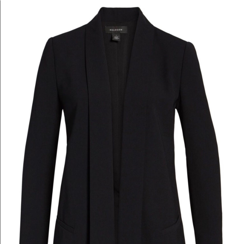 HALOGEN | shawl collar blazer | XSP | Black
